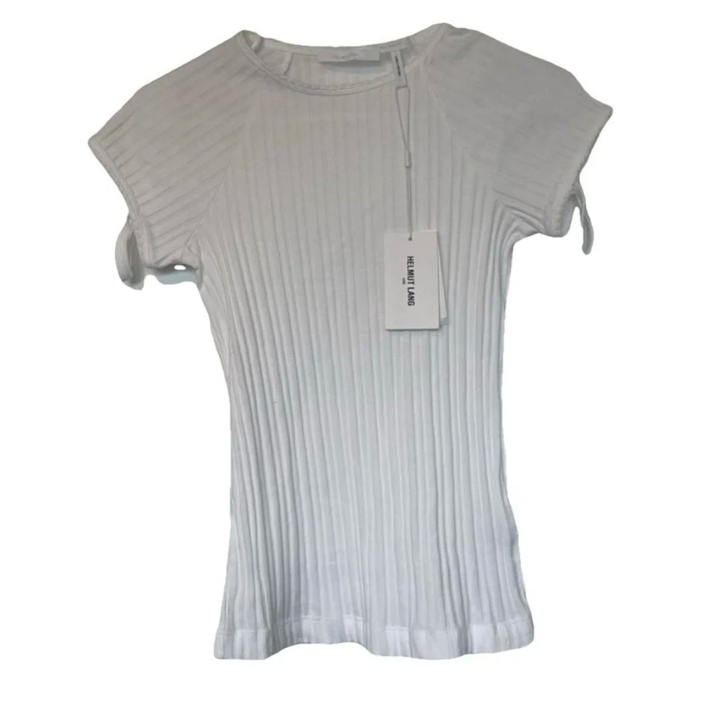 Helmut Lang White Ribbed Top NWOT XS